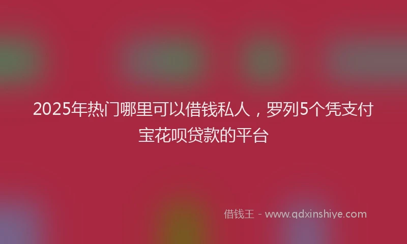 2025年热门哪里可以借钱私人，罗列5个凭支付宝花呗贷款的平台