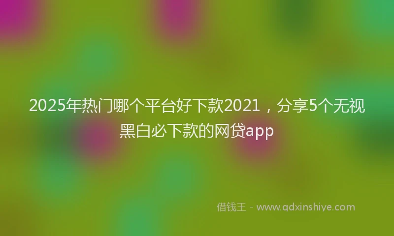 2025年热门哪个平台好下款2021，分享5个无视黑白必下款的网贷app