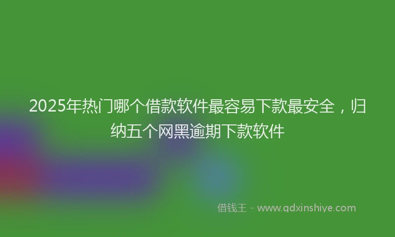 2025年热门哪个借款软件最容易下款最安全，归纳五个网黑逾期下款软件