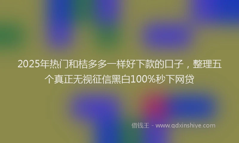 2025年热门和桔多多一样好下款的口子，整理五个真正无视征信黑白100%秒下网贷