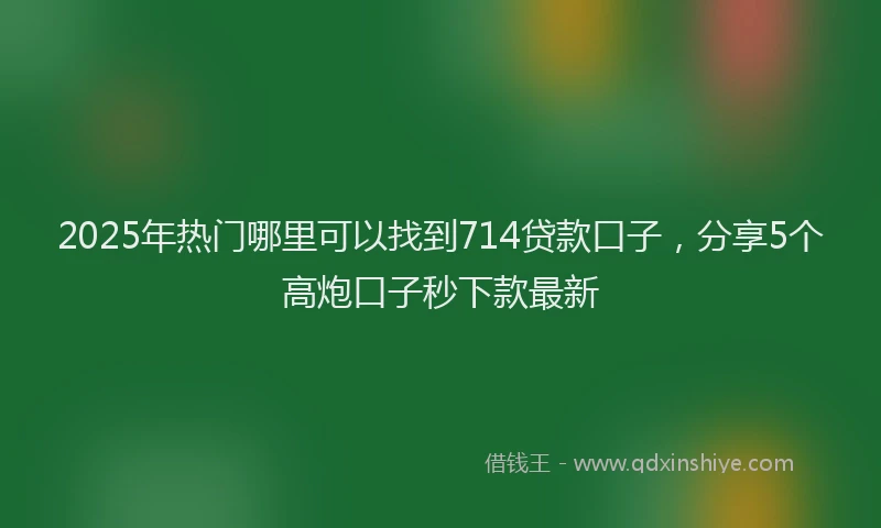 2025年热门哪里可以找到714贷款口子，分享5个高炮口子秒下款最新