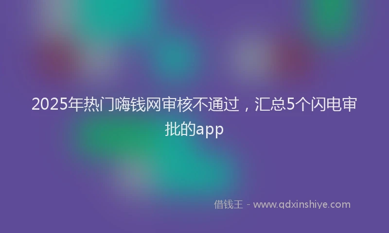2025年热门嗨钱网审核不通过，汇总5个闪电审批的app