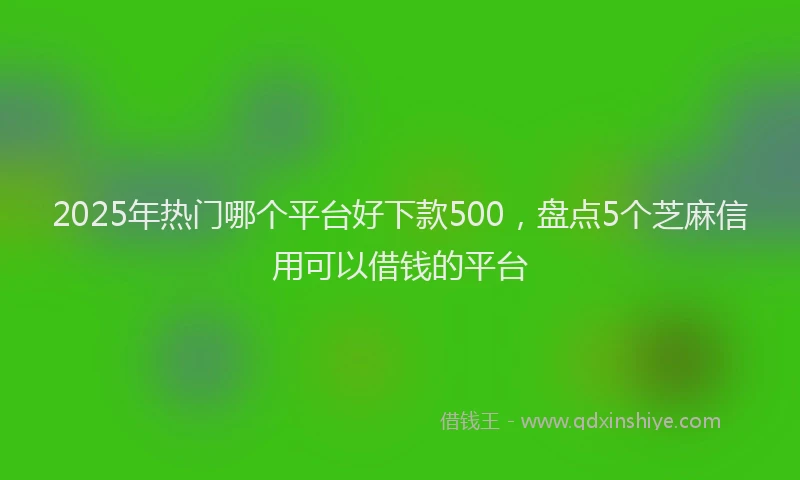 2025年热门哪个平台好下款500，盘点5个芝麻信用可以借钱的平台