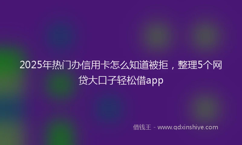2025年热门办信用卡怎么知道被拒，整理5个网贷大口子轻松借app