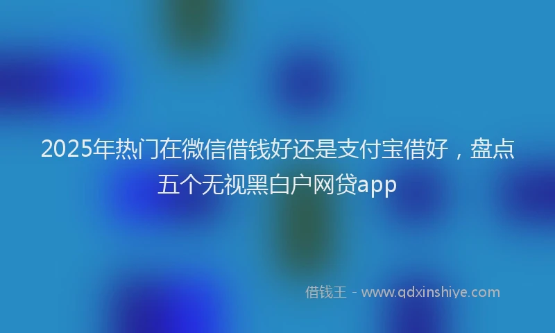 2025年热门在微信借钱好还是支付宝借好，盘点五个无视黑白户网贷app
