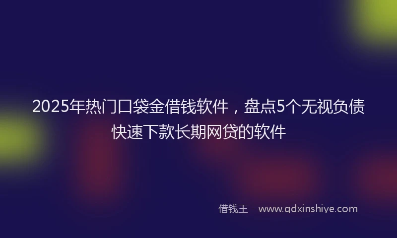 2025年热门口袋金借钱软件，盘点5个无视负债快速下款长期网贷的软件