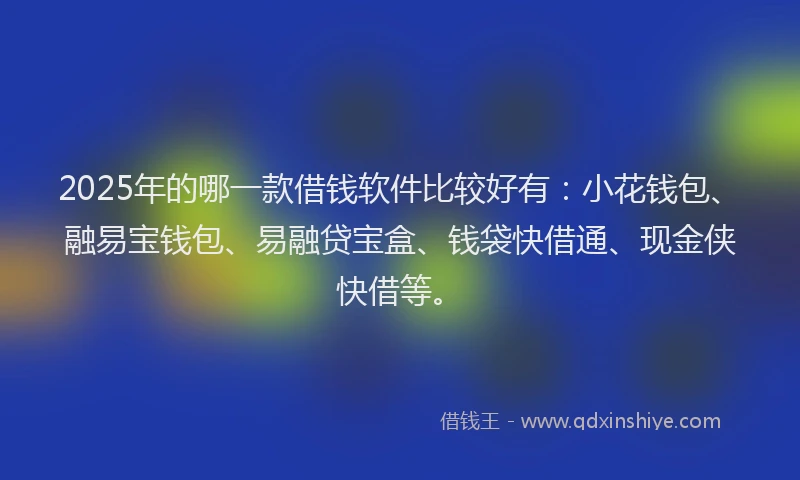 2025年的哪一款借钱软件比较好有：小花钱包、融易宝钱包、易融贷宝盒、钱袋快借通、现金侠快借等。