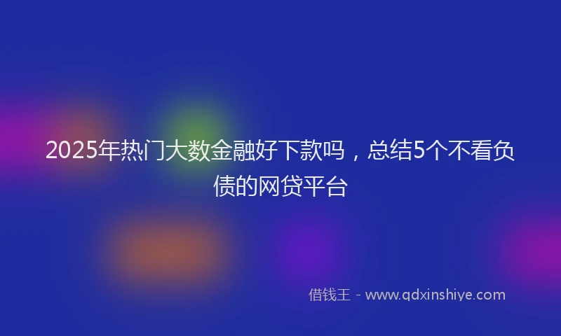 2025年热门大数金融好下款吗，总结5个不看负债的网贷平台