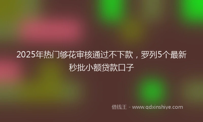 2025年热门够花审核通过不下款，罗列5个最新秒批小额贷款口子