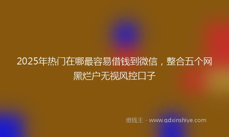 2025年热门在哪最容易借钱到微信，整合五个网黑烂户无视风控口子