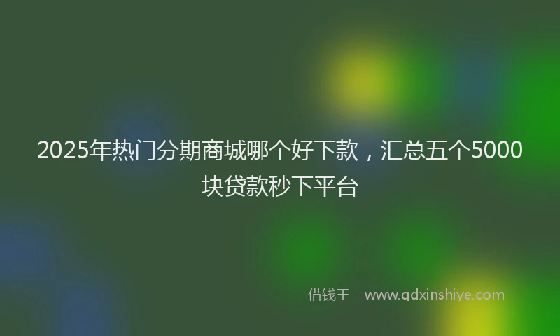 2025年热门分期商城哪个好下款，汇总五个5000块贷款秒下平台