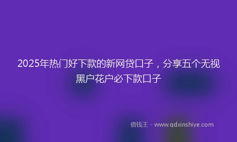 2025年热门好下款的新网贷口子，分享五个无视黑户花户必下款口子