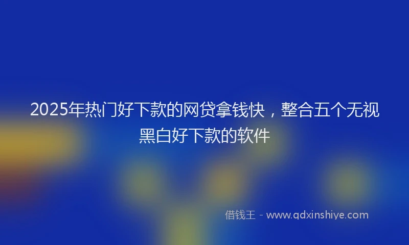 2025年热门好下款的网贷拿钱快，整合五个无视黑白好下款的软件