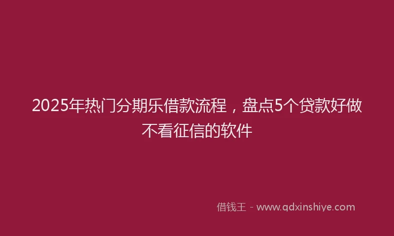 2025年热门分期乐借款流程，盘点5个贷款好做不看征信的软件