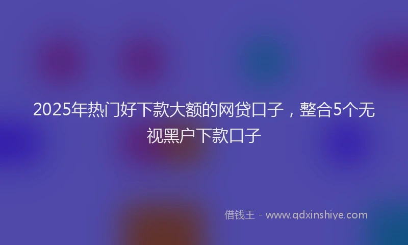 2025年热门好下款大额的网贷口子，整合5个无视黑户下款口子
