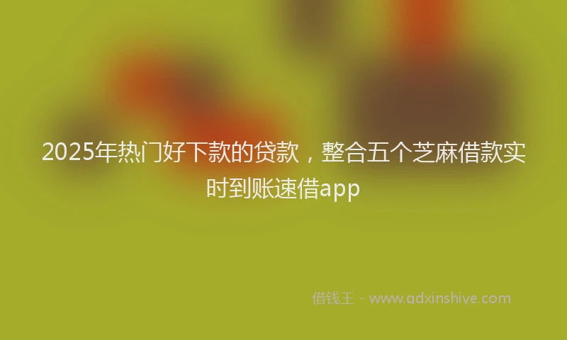 2025年热门好下款的贷款，整合五个芝麻借款实时到账速借app