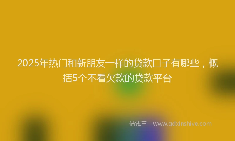 2025年热门和新朋友一样的贷款口子有哪些，概括5个不看欠款的贷款平台