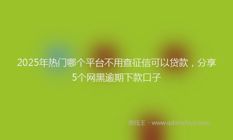 2025年热门哪个平台不用查征信可以贷款，分享5个网黑逾期下款口子