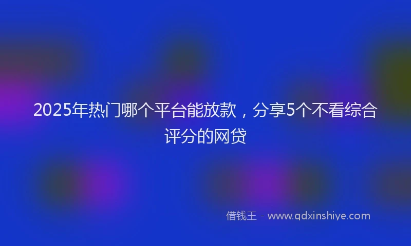 2025年热门哪个平台能放款，分享5个不看综合评分的网贷