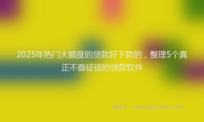 2025年热门大额度的贷款好下款的，整理5个真正不查征信的贷款软件