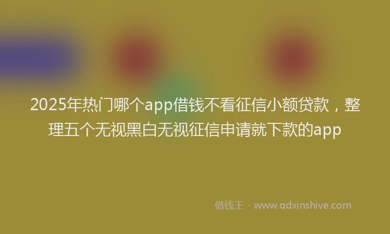 2025年热门哪个app借钱不看征信小额贷款，整理五个无视黑白无视征信申请就下款的app
