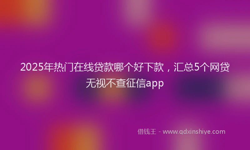 2025年热门在线贷款哪个好下款，汇总5个网贷无视不查征信app