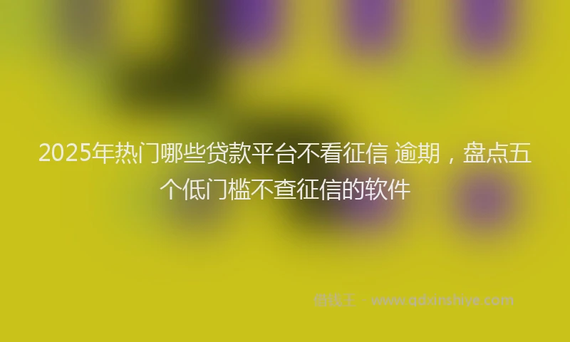 2025年热门哪些贷款平台不看征信 逾期，盘点五个低门槛不查征信的软件