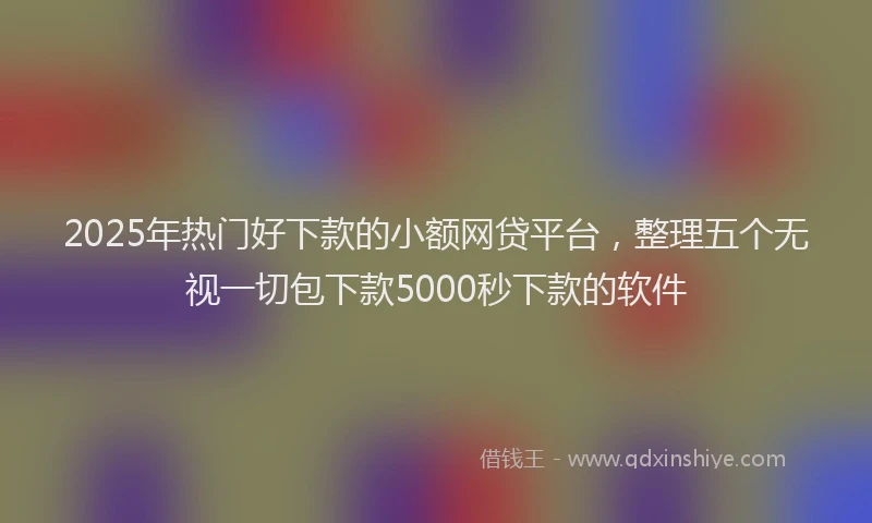 2025年热门好下款的小额网贷平台，整理五个无视一切包下款5000秒下款的软件