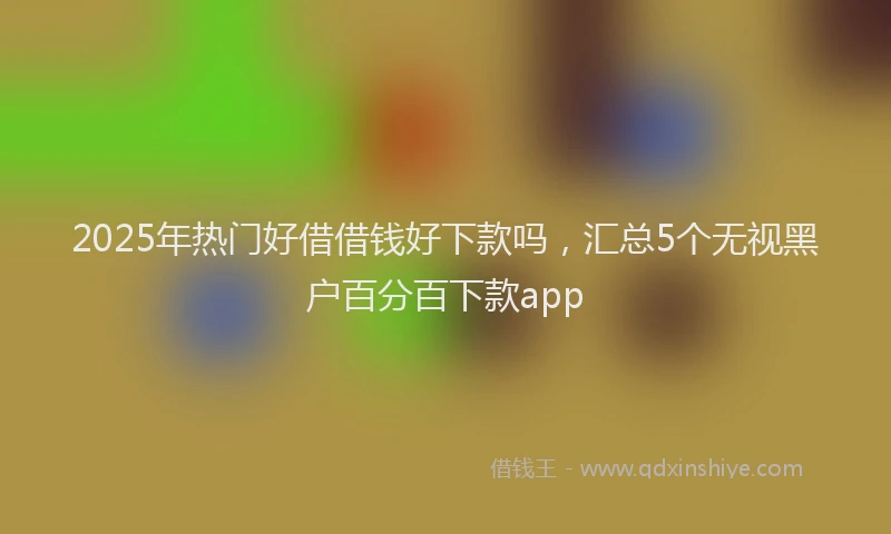 2025年热门好借借钱好下款吗，汇总5个无视黑户百分百下款app