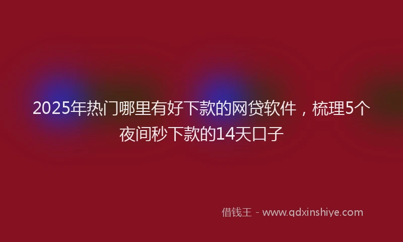 2025年热门哪里有好下款的网贷软件，梳理5个夜间秒下款的14天口子