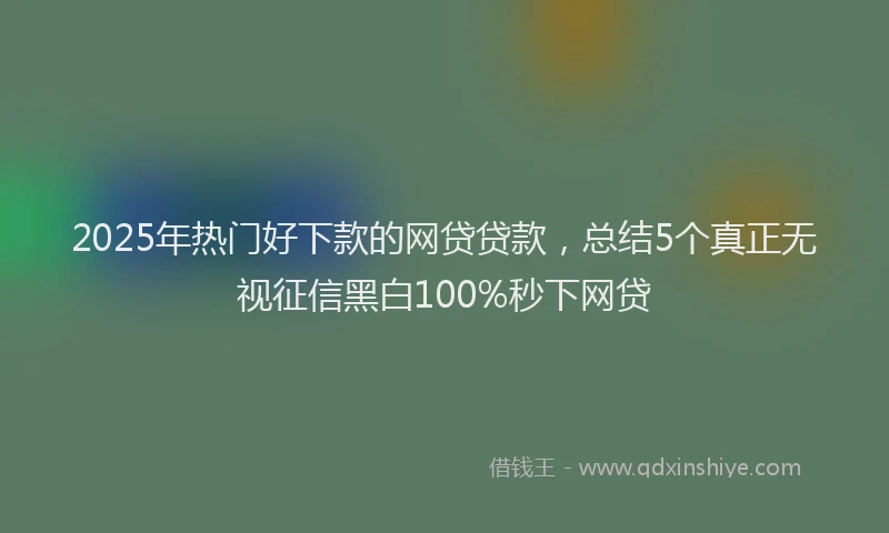 2025年热门好下款的网贷贷款，总结5个真正无视征信黑白100%秒下网贷