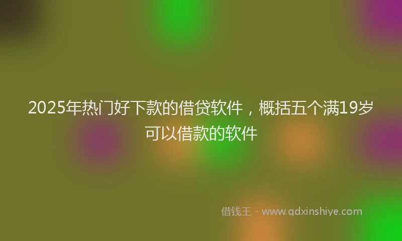 2025年热门好下款的借贷软件，概括五个满19岁可以借款的软件