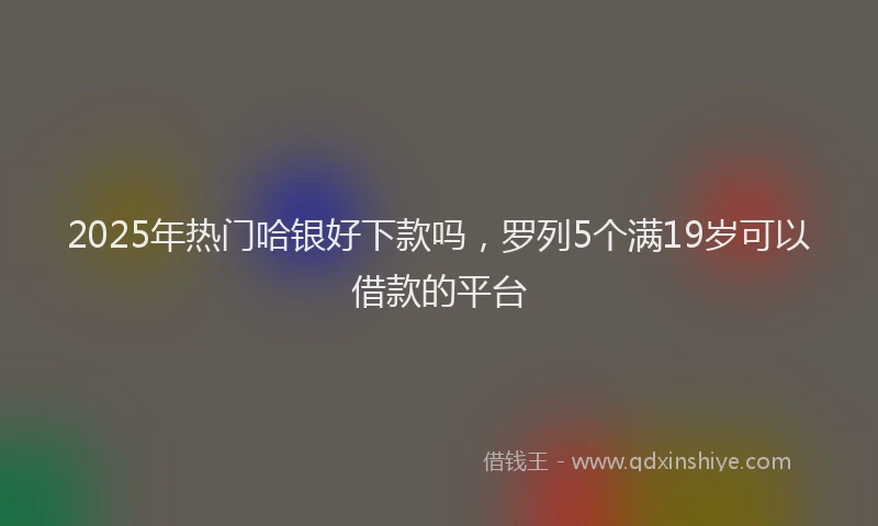 2025年热门哈银好下款吗，罗列5个满19岁可以借款的平台