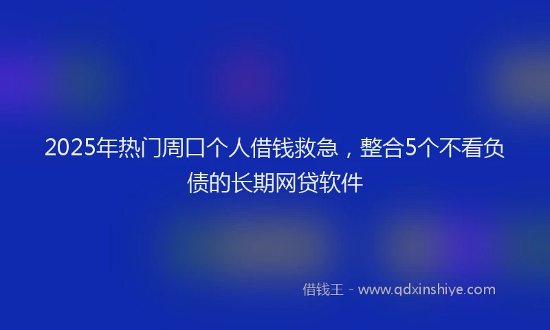 2025年热门周口个人借钱救急，整合5个不看负债的长期网贷软件