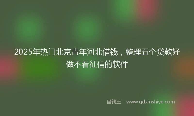 2025年热门北京青年河北借钱，整理五个贷款好做不看征信的软件