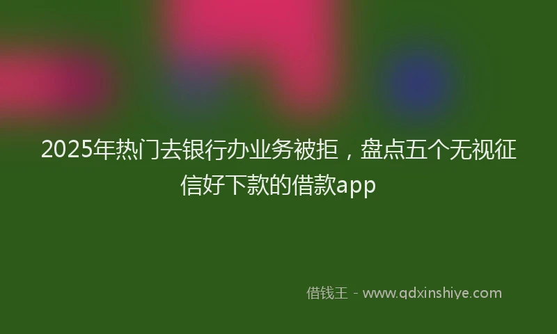 2025年热门去银行办业务被拒，盘点五个无视征信好下款的借款app
