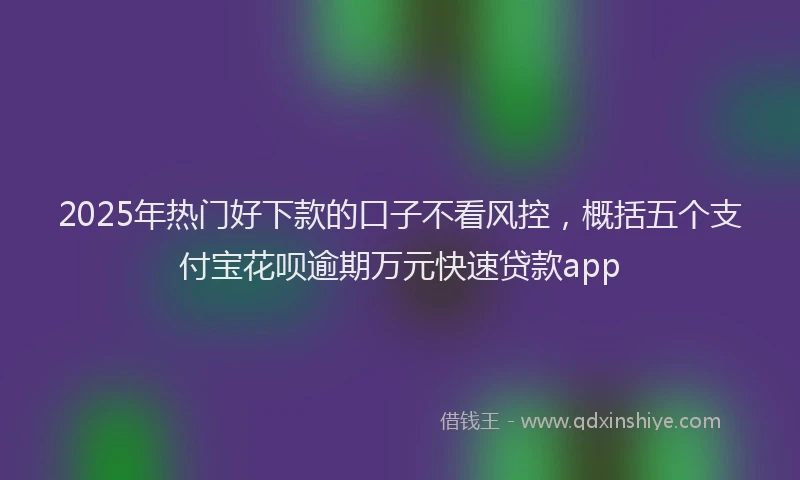 2025年热门好下款的口子不看风控，概括五个支付宝花呗逾期万元快速贷款app