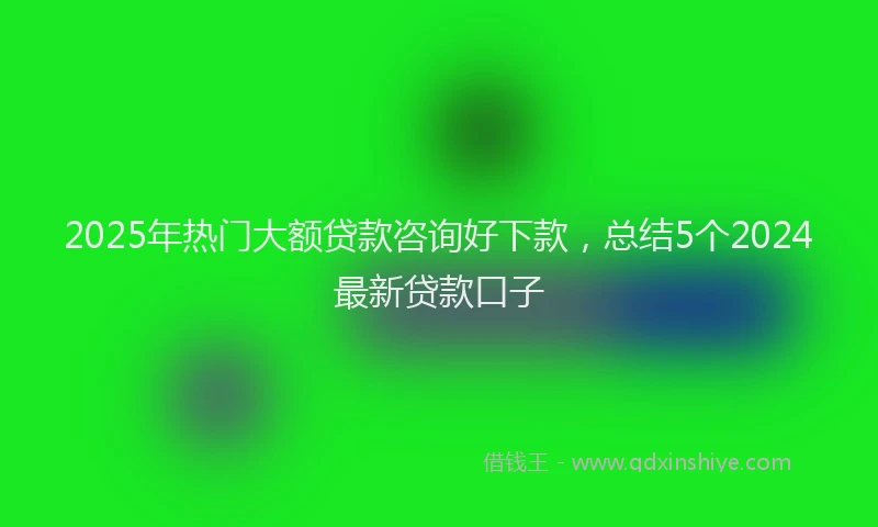 2025年热门大额贷款咨询好下款，总结5个2024最新贷款口子
