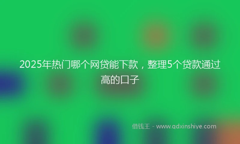 2025年热门哪个网贷能下款，整理5个贷款通过高的口子