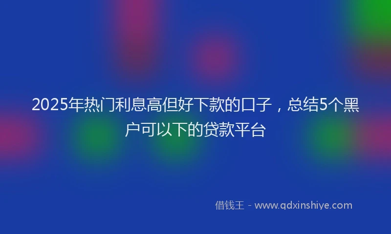 2025年热门利息高但好下款的口子，总结5个黑户可以下的贷款平台