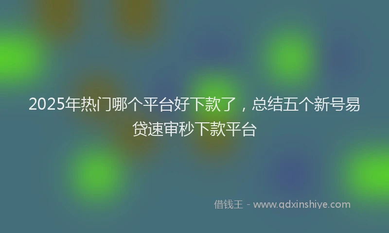 2025年热门哪个平台好下款了，总结五个新号易贷速审秒下款平台