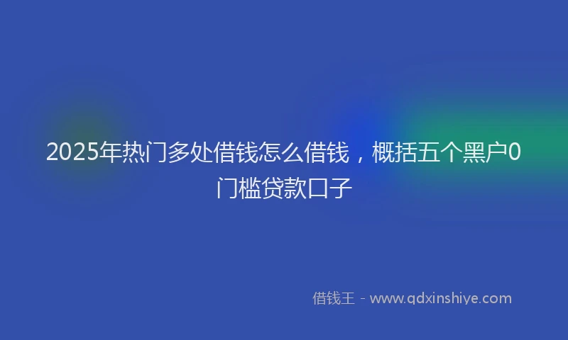 2025年热门多处借钱怎么借钱，概括五个黑户0门槛贷款口子