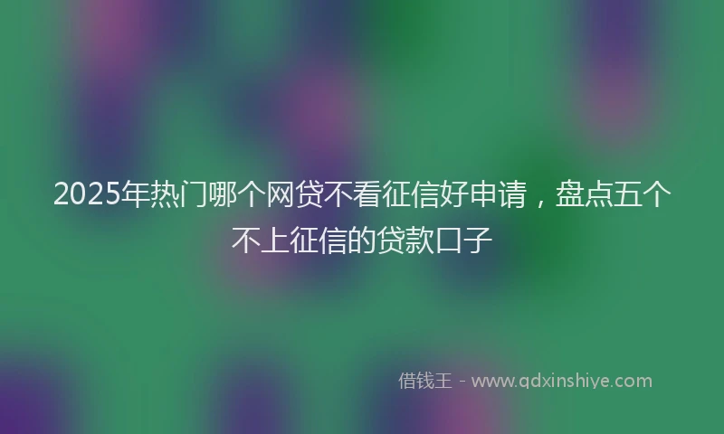 2025年热门哪个网贷不看征信好申请，盘点五个不上征信的贷款口子