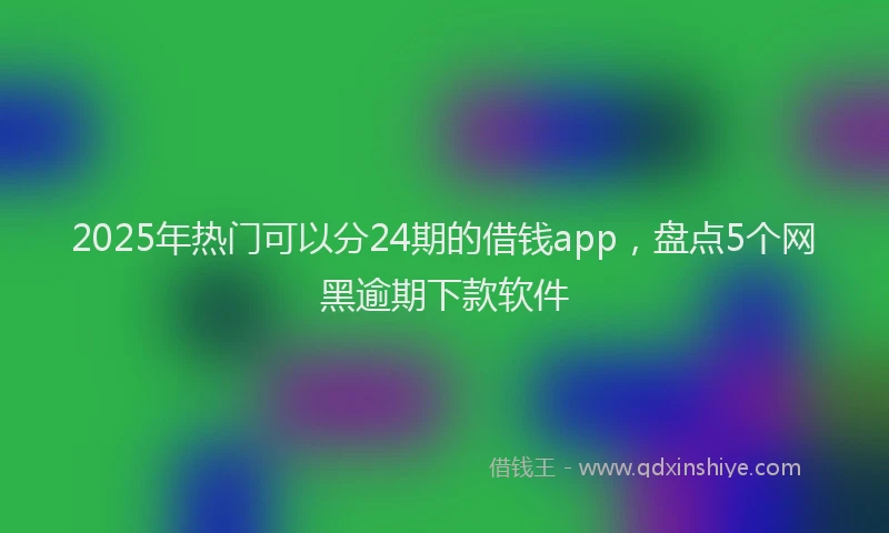 2025年热门可以分24期的借钱app，盘点5个网黑逾期下款软件