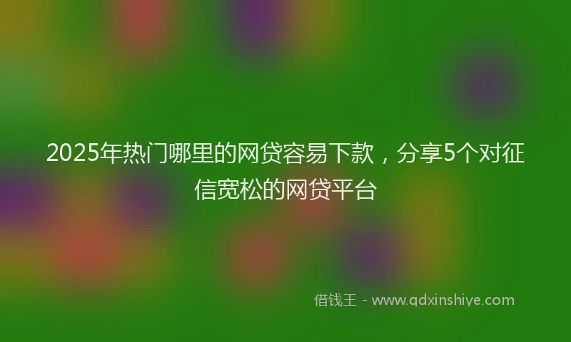 2025年热门哪里的网贷容易下款，分享5个对征信宽松的网贷平台