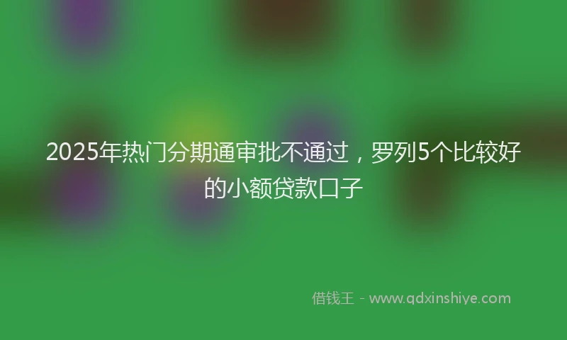 2025年热门分期通审批不通过，罗列5个比较好的小额贷款口子