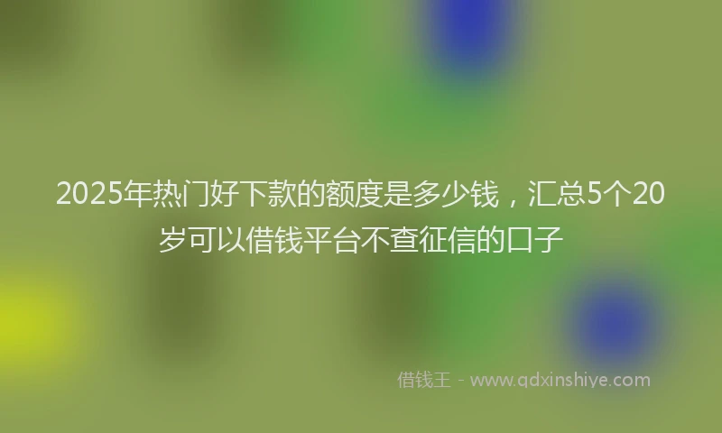 2025年热门好下款的额度是多少钱，汇总5个20岁可以借钱平台不查征信的口子