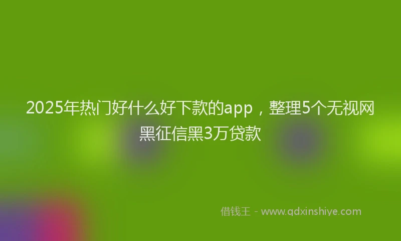 2025年热门好什么好下款的app，整理5个无视网黑征信黑3万贷款