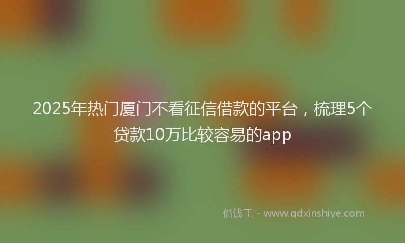 2025年热门厦门不看征信借款的平台，梳理5个贷款10万比较容易的app