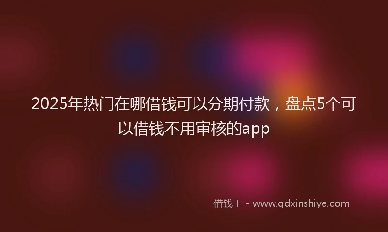 2025年热门在哪借钱可以分期付款，盘点5个可以借钱不用审核的app